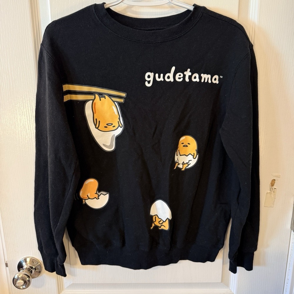 Gudetama by Sanrio Black Lazy Egg Sweatshirt Size‎ Small